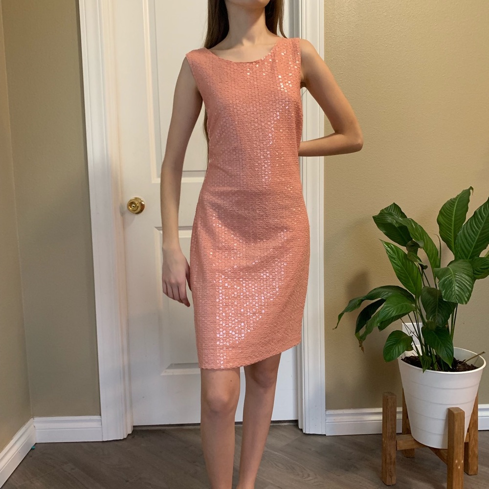 H&M blush sequin dress